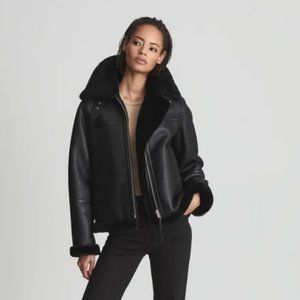 Reiss Reversible Shearling Leather Jacket